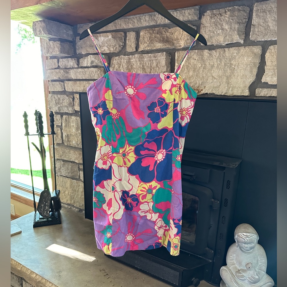 Gap floral hibiscus spaghetti strap sundress